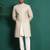 White silk embroidered sherwani