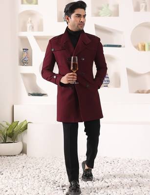Wine rayon  coat 3