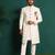 White silk embroidered sherwani