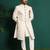 White silk embroidered sherwani