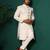 White silk embroidered sherwani