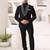 Black rayon embroidered tuxedo