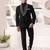 Black rayon embroidered tuxedo