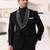 Black rayon embroidered tuxedo