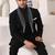 Black rayon embroidered tuxedo