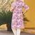 Purple schiffli chikan sequence work rayon kurta with cotton pajama