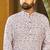 Pink schiffli chikan sequence work rayon kurta with cotton pajama