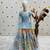 Alluring Heavy Chinon Silk Embroidery And Printed Sky Blue Readymade Lehenga Choli