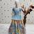Alluring Heavy Chinon Silk Embroidery And Printed Sky Blue Readymade Lehenga Choli