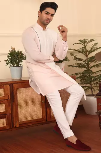Pink cotton silk kurta pajama