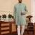 Green  cotton silk kurta jacket set