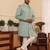 Green  cotton silk kurta jacket set