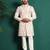 White silk embroidered sherwani
