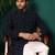 White silk embroidered sherwani
