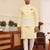 Yellow cotton nehru jacket set