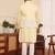 Yellow cotton nehru jacket set