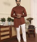 Rust cotton kurta pajama