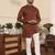 Rust cotton kurta pajama