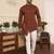 Rust cotton kurta pajama