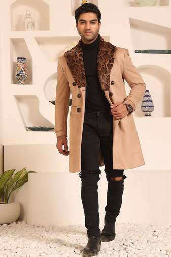 Beige suede  coat
