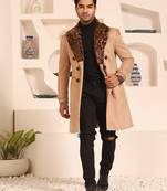 Beige suede  coat
