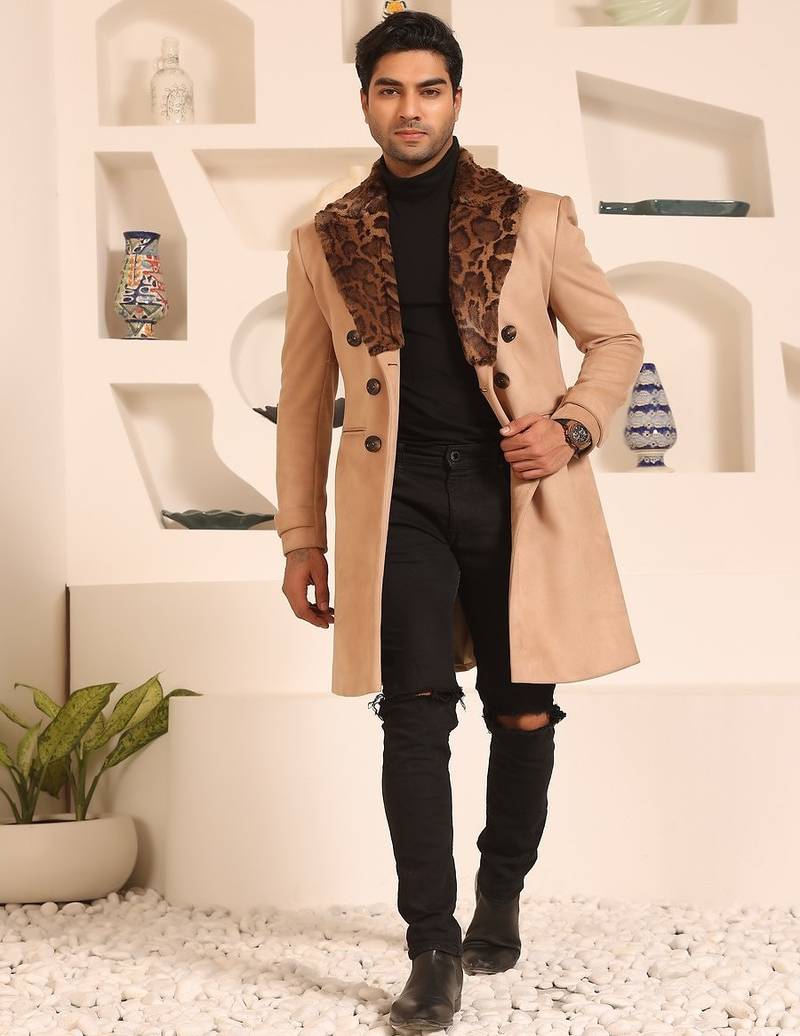 Beige suede  coat