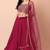 Pink Embroidery, Sequins & Zari Work Georgette Lehenga with Blouse -Semi Stitched (Size upto 42")