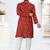 Red heavy rayon printed kurta