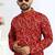 Red heavy rayon printed kurta