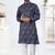 Blue heavy rayon printed kurta