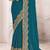 Teal blue sequin embroidered work fendy two tone silk saree sari