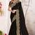 Black sequin embroidered work fendy two tone silk saree sari