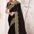Black sequin embroidered work fendy two tone silk saree sari