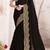 Black sequin embroidered work fendy two tone silk saree sari