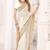 White blue sequin embroidered work fendy two tone silk saree sari