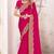 Magenta sequin embroidered work fendy two tone silk saree sari