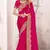 Magenta sequin embroidered work fendy two tone silk saree sari
