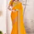 Mustard sequin embroidered work fendy two tone silk saree sari