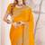 Mustard sequin embroidered work fendy two tone silk saree sari