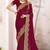 Maroon sequin embroidered work fendy two tone silk saree sari