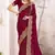 Maroon sequin embroidered work fendy two tone silk saree sari