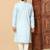 Light blue heavy linen cotton print with cotton pyjama