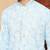 Light blue heavy linen cotton print with cotton pyjama