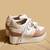 Beige solid leather wedges