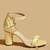 Yellow solid leather heels