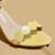 Yellow solid leather heels