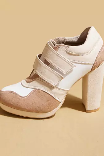 White solid leather heels