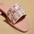 Pink embroidered satin flats