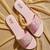 Pink embroidered satin flats