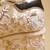Gold embroidered satin heels